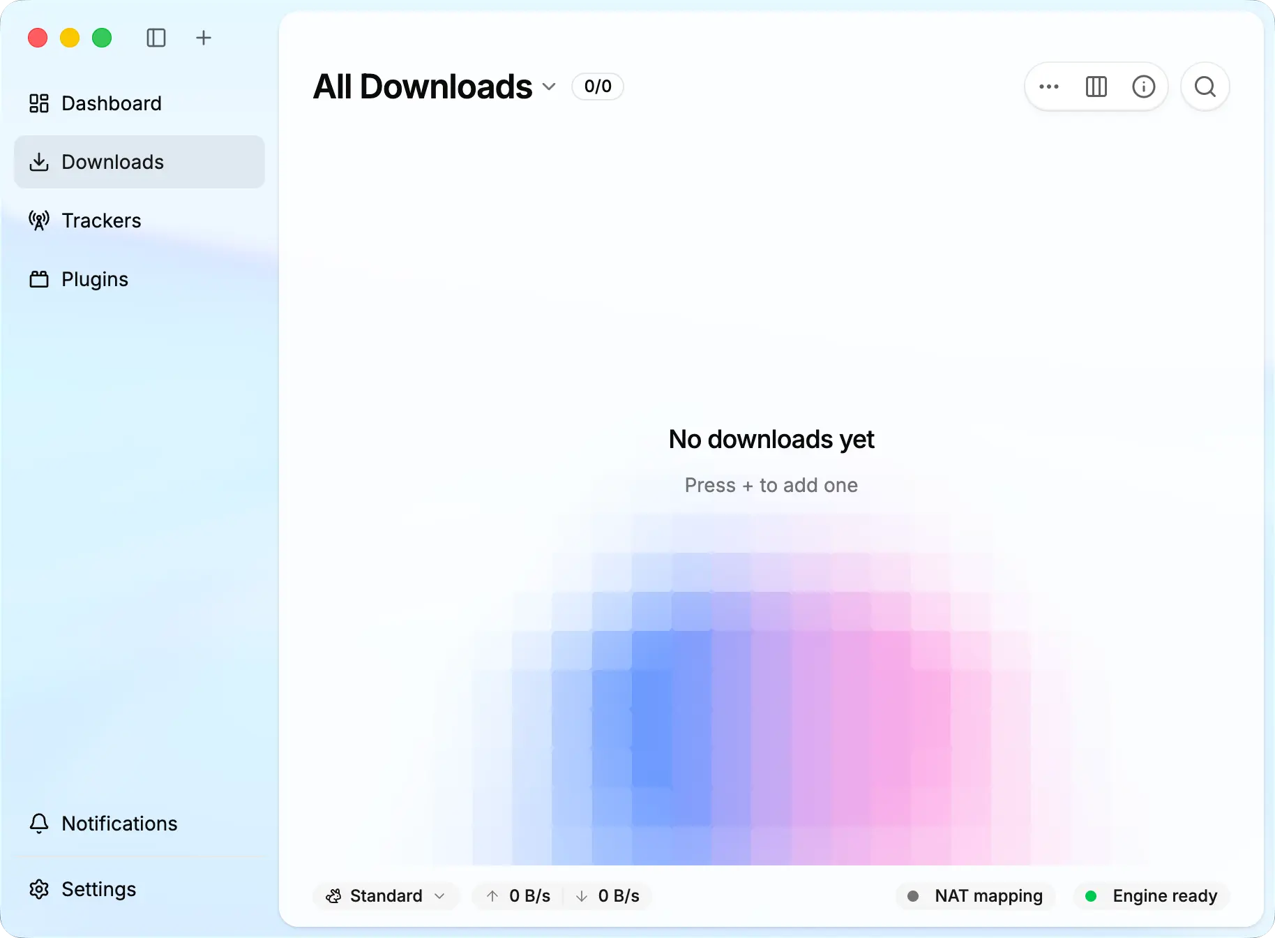 Control downloads — Motrix app interface
